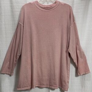 We The Free Easy Street Tee Blush pink Top SZ L GUC oversized slouchy boho comfy